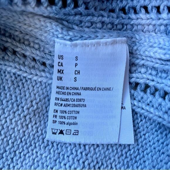 American Eagle Blue Tie-Dye Tight Knit Sweater - Size: Small - Picture 4 of 6